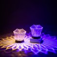 thumbnail image 2 of Lámpara de escritorio con luz nocturna de cristal, lámpara de mesa regulable táctil recargable junto a la cama Batería grande - Mini lámpara pequeña de cristal de 3 colores para dormitorio j, 2 of 5