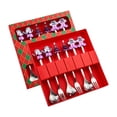 thumbnail image 1 of Juego de 6 Piezas de Tenedor y Cuchara de Postre BLESIY Utensilios de Navidad Estilo A, 1 of 8