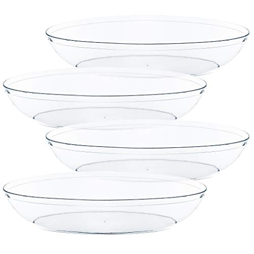 Disposable -64 Ounce For Oval Crystal Clear Plastic Serving Bowls Snack Salad 