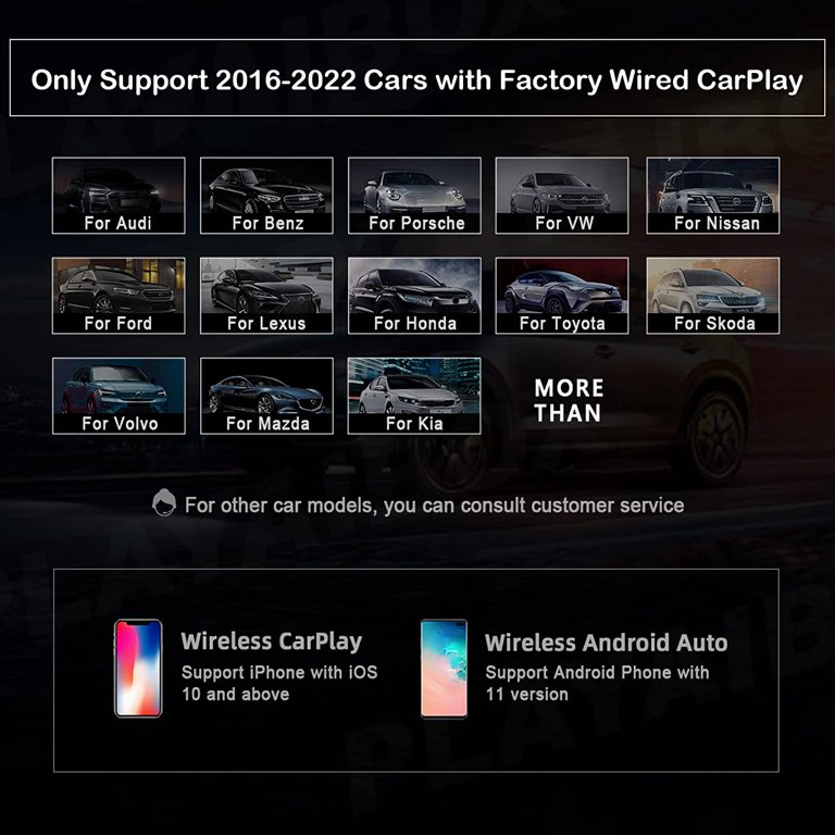 5 In CarPlay Dash Cam Ai Box Wireless Android Auto 1080P GPS For Toyota  Audi Kia