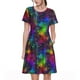 thumbnail image 1 of Easygdp Bright Universe para Vestido Transpirable de Mujer, Vestido Suelto de Manga Corta con Pliegues y Bolsillos para el Verano, 1 of 6