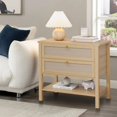 thumbnail image 3 of GarveeHome Rattan Night Stand Set of 2, Boho Night Stand with 2 Rattan Drawers, Large Bedside Table Side Table, Wood, 3 of 8