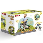 Dolu: My First Trike: White, Green, Yellow - Pedal Operated 3 Wheeled Bike, 2 Baskets, Indoor & Outdoor Tricycle, Ride-On Toy, Kids Toddlers Ages 2+