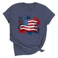 thumbnail image 3 of Busydd 4th of July Women's Tops Stylish American Flag Print Independence Day Tees Casual Round Neck Short Sleeve T Shirts for Women Comfy Summer Tops L, 3 of 7