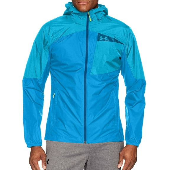 under armour outerwear men's hybrid rain shell ii hoodie, cruise blue/cruise blue, 3x-large