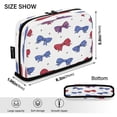 thumbnail image 3 of Standing Pencil Case with Base Large Capacity Stationery Pouch Pen Bag with Zipper for Women Men Red and Blue Stripe Bows, 3 of 7