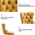 thumbnail image 5 of MIKIBAMA Swivel Velvet Barstools Set of 2, Adjustable Seat Height Upholstered Yellow-Silver Leg, 5 of 5