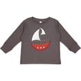 thumbnail image 3 of Inktastic Red Sailboat Boys or Girls Long Sleeve Toddler T-Shirt, 3 of 5
