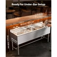 thumbnail image 3 of KFFKFF 3 Compartment Stainless Steel Sink, 18-Gauge 304 Material, 10" x 14" x 10" Bowls, Commercial Under Bar Sink with Dual Drainboards and Backsplash for Kitchen, Restaurant, Food Truck, 3 of 9