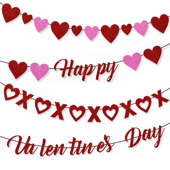 Valentines Banner Happy Valentines Party Decorations Valentines Garland For Fireplace Hanging Heart Mantel Banner Be Mine Sign Paryt Supplies Set 1