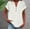 White, variant on Fesfesfes Women's Fashion T-shirt Solid Color Textured V-Neck Short Rolled Sleeves Tops Summer Casual Outdoor Button-Front Blouses(Green,M)