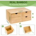 thumbnail image 4 of Bamboo Desk Organizer 3 Drawer with Shelf, Countertop Organizer with Drawers Makeup Storage Drawer 3 Drawers Tabletop Storage Organization Box Home Office Workspace, 4 of 14