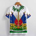 thumbnail image 3 of Haiti National Emblem T Shirts Basic T-Shirt Short Sleeve Ladies Tee Shirt Summer Graphic Clothing, 3 of 6
