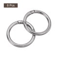 thumbnail image 3 of Uxcell Round Spring O Rings, 8Pcs 1.5 Inch OD Trigger Buckle Snap Clips for Bags, Purses, Keyrings, Silver Tone, 3 of 7