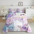 thumbnail image 2 of Erosebridal Purple Guitar Bedding King Comforter Set,Butterfly Disco Ball Comforter Sets King Size,Musical Notes Duvet Insert,Breathable Bling Room Decor,Reversible,3pcs, 2 of 8