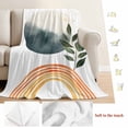 thumbnail image 5 of Boho Botanical Leaves Blanket Soft Cozy Warm Throw Blanket for Couch, Plush Fuzzy Flannel Fleece Blankets for Sofa, Modern Abstract Art Stripe Circle Bed Blankets Lightweight Gifts for Women, 30"x40", 5 of 9