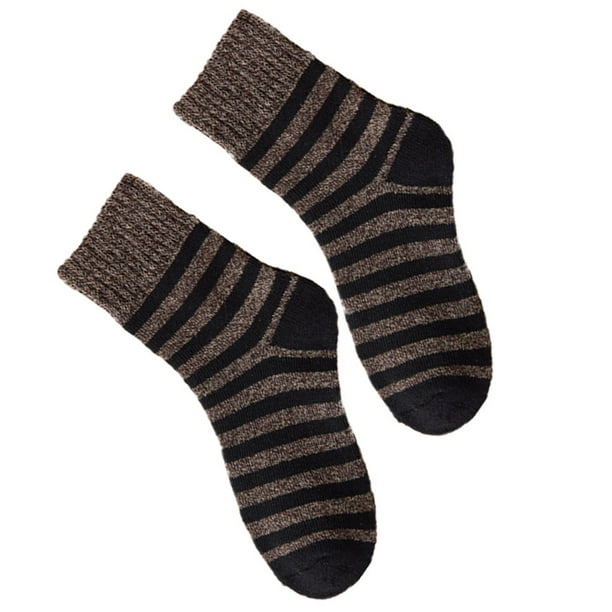 Calcetines de Invierno Minnieouse para Hombre 5 pares Media Pantorrilla Rayas café