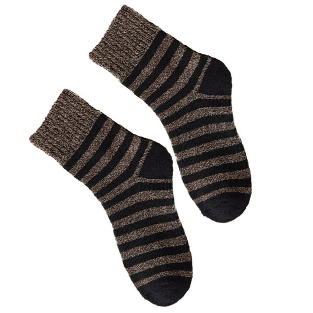 Calcetines de Invierno Minnieouse para Hombre 5 pares Media Pantorrilla Rayas café
