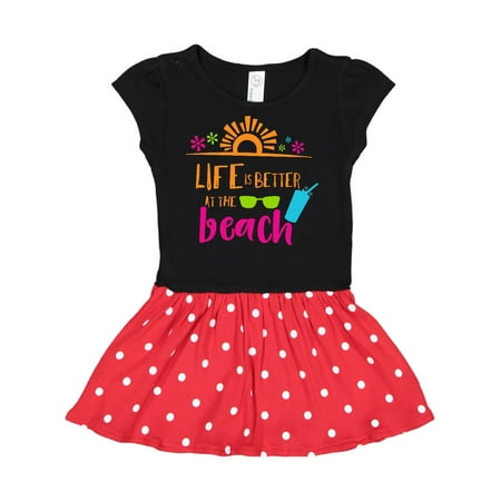 

Inktastic Life Is Better At The Beach Sunglasses Cocktail Gift Toddler Girl Dress