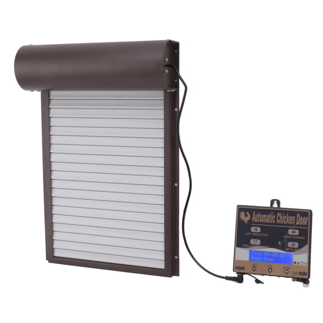 Automatic Chicken Coop Door Opener Timer Remote Control Light Sensor Solar Powered Aluminum Coop Door for Poultry Chicken Duck Safety Use Accessories