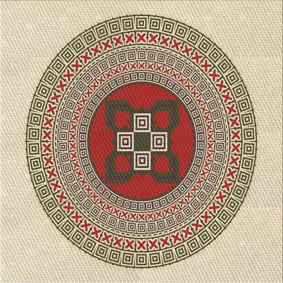 Ahgly Company Indoor Square Patterned Sienna Brown Area Rugs, 5' Square