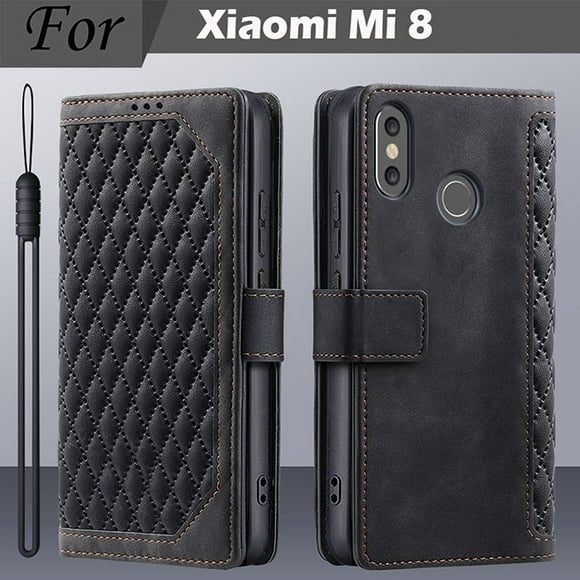Mi8 Case For Xiaomi Mi 8 Case Leather Wallet Card Holder Luxury Magnetic Book Flip Case For Xiaomi Mi8 Phone Case Xiaomi 8 Cover Style 1 Black For Xiaomi Mi 8