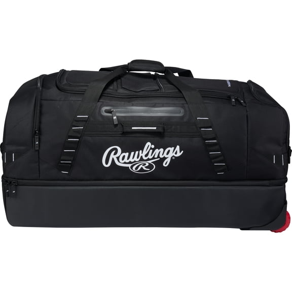 Rawlings Yadi2 Luggage Wheeled Equipment Bag | Baseball Catcher’s Bag | Black