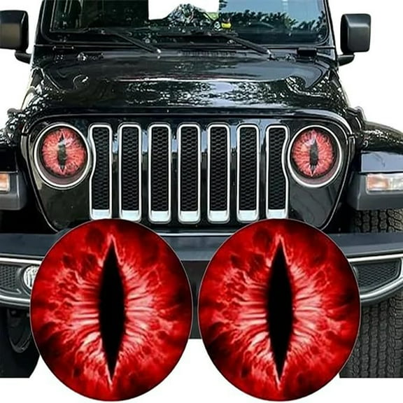 2pcs Beast Eyes Headlight Decals, Eye Decals for Jeep Headlights Funny DIY Decals for Truck Car Vehicle Body Sticker 3D Stereo Eyes Headlight Decal Stickers Vehicle Auto Car Decoration