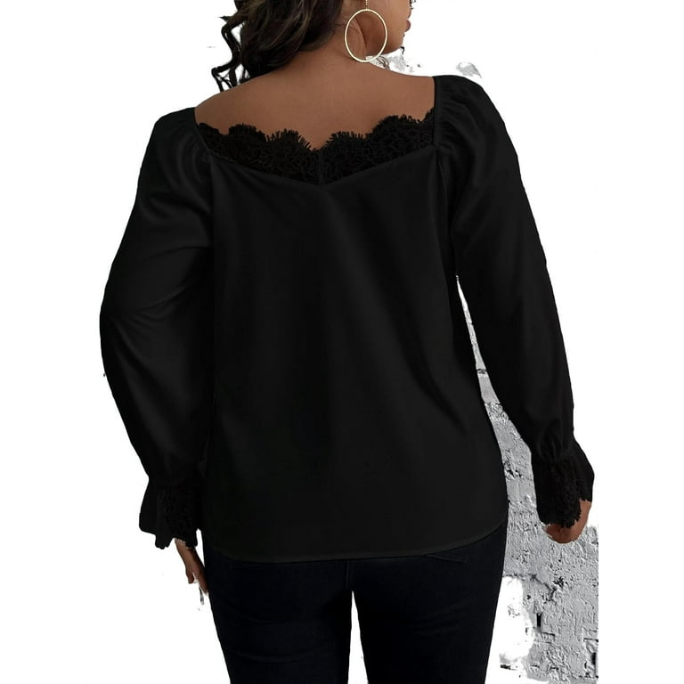 Plus size top blouses walmart