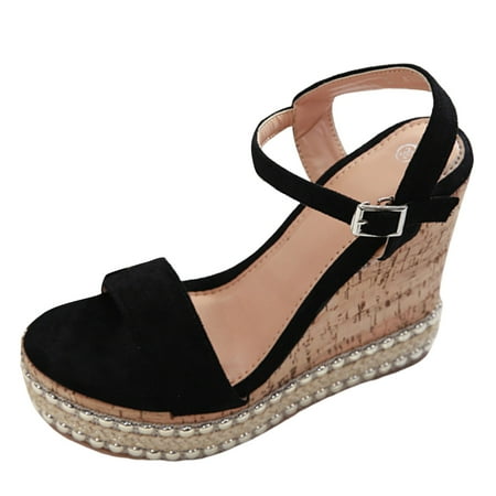 

Spring New Large Women Sandals Round Toe Shallow Mouth Sandals Grass Woven Shoes