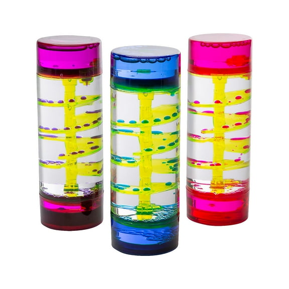 Fun Express 2 1/4" x 6" Sensory Spiral Liquid Motion Bubblers Set - 3 Pieces