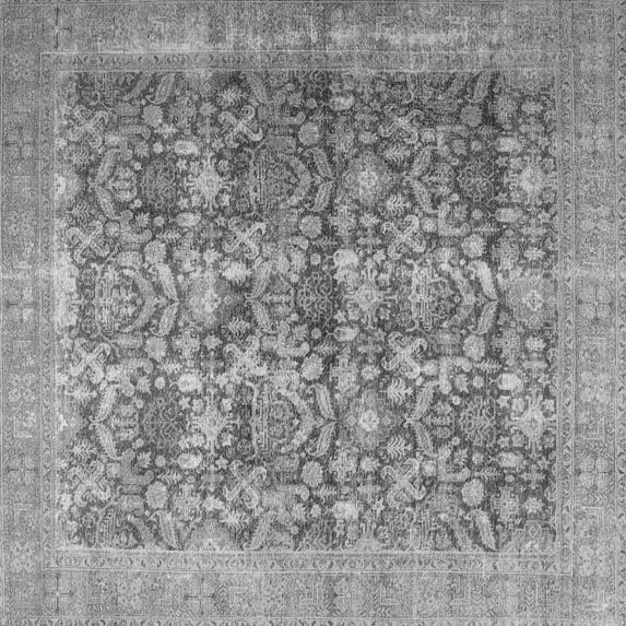 Ahgly Company Indoor Square Persian Gray Traditional Area Rugs, 4' Square