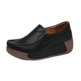 thumbnail image 2 of Zapatos casuales de mujer con plataforma, suela gruesa, suaves y con movimiento para el trabajo, talla 38 negro, 2 of 9