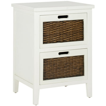 SAFAVIEH Jonah Country Rustic Two Drawer End Table White