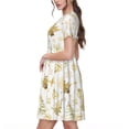 thumbnail image 2 of Balery Gold Christmas Tree Vestidos sueltos de manga corta para mujer, vestidos de verano 2025, vestidos casuales de corte A con vuelo., 2 of 6