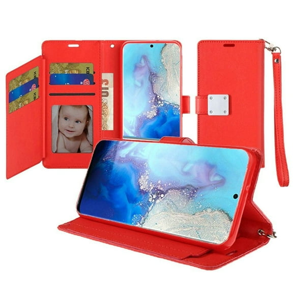 GSA Leather Flip Wallet Case for Samsung Galaxy S20 (6.2") Red