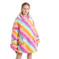 thumbnail image 1 of Sudadera de franela multifuncional, manta de televisión, ropa de descanso con capucha para niños, pijamas gruesos y cálidos, 1 of 6