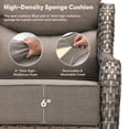 thumbnail image 4 of Giantfurnni 3-Piece All Weather Patio Furniture Set with 6-Inch Thick Cushions, High Back Outdoor Sofa and Ottomans for Porch Deck Balcony Yard, Grey Wicker Grey Cushions, 4 of 8