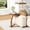 Chestnut, variant on C Shaped End Table, Small Round Side Table for Couch, Slide Under Sofa Tray Desk for Living Room Bedroom, Solid Wood TV Tray Table for Narrow Space
