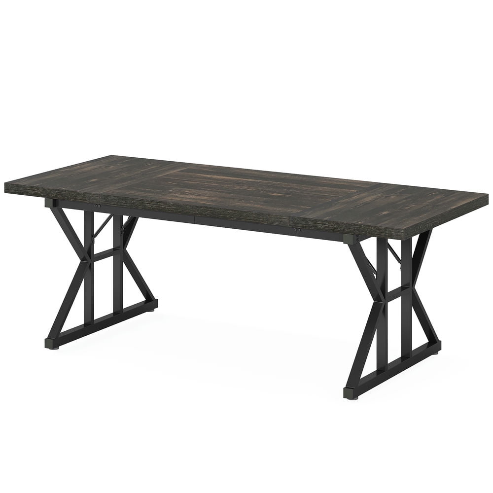 Spaco 6FT Conference Table, Rectangle Meeting Room Table Executive Desk, Desk for Indoor as Home, Office, Black