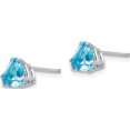 thumbnail image 3 of 14K White Gold 6mm Trillion Blue Topaz Earrings (7 X 6) Made In United States xe94wbt, 3 of 6