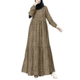 thumbnail image 5 of ZANZEA Women Muslim Islamic Dress Vintage Printed Turkey O-Neck Long Sleeve Dress, 5 of 10