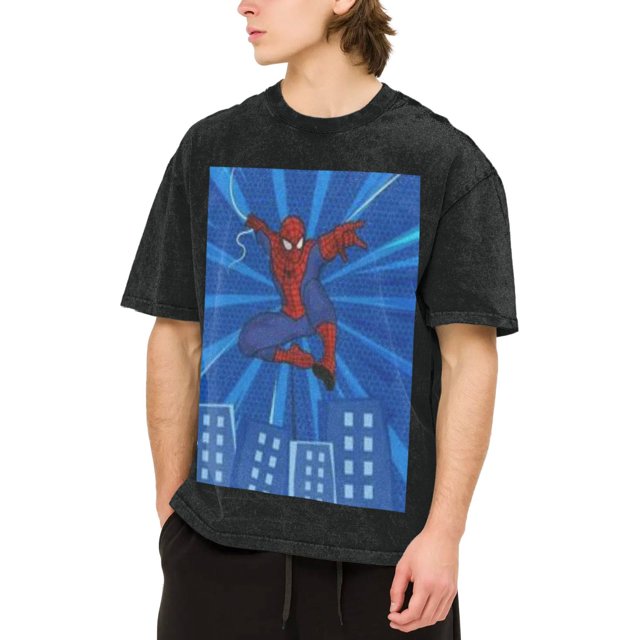Spider-Man Vintage Washed Drop Shoulder Short Sleeve T-Shirt - Iron On