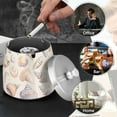 thumbnail image 4 of Yayeee Ashtray with Lid for Cigarette Smokeless Stainless Steel Home Ash Holder, Orange Watercolor Seashells, 4 of 7