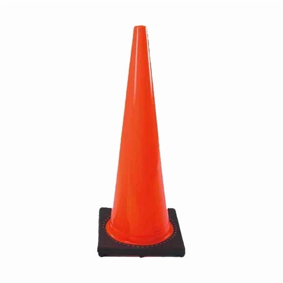 Cortina DW Series Traffic Cone, 18", 3 lb, Orange/Black, 1/Each