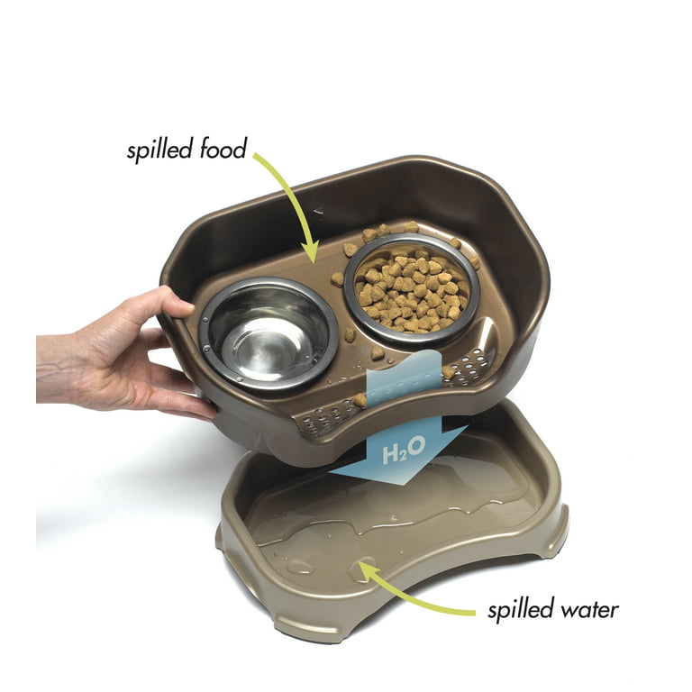DELUXE Elevated Dog Bowls Mess-Proof Dog Food & Water Elevated Feeder  Adjustable Raised Dog Bowl Stand
