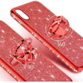 thumbnail image 3 of Samsung Galaxy A02 /Galaxy M02 Phone Case,Glitter Sparkle Bling w/Kickstand Case Shiny Crystal Rhinestone Diamond 360 Degree Ring Grip Magnetic Phone Cover for Samsung Galaxy A02 HH Red, 3 of 11