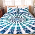 thumbnail image 4 of Bohemian Mandala Reversible Duvet Cover Queen Size Bohemian Hippie 100% Cotton Bedding Cover Mandala Blanket Boho With Pillow Covers, 4 of 5