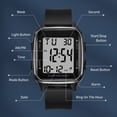 thumbnail image 4 of Reloj De Pulsera Digital, Reloj Digital Retroiluminado Con Pantalla LED Para Deportes, 4 of 7