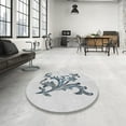 thumbnail image 3 of Ahgly Company Indoor Round Patterned Silver Gray Novelty Area Rugs, 6' Round, 3 of 6